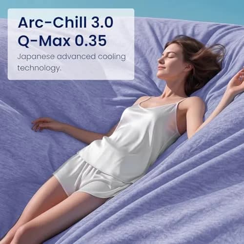 Topcee Cooling Blanket 227 kg (8 oz) Purple Striped | Keeps You Cool All Night thumbnail 7