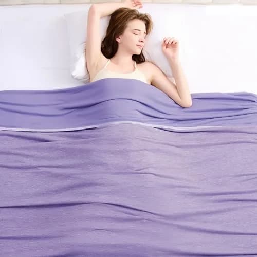 Topcee Cooling Blanket 227 kg (8 oz) Purple Striped | Keeps You Cool All Night thumbnail 9