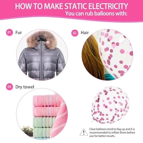KUULBELA 68Pcs Pink Balloons Kit 12 Inch Metallic Pink Balloon, Baby Pink Party Balloons with Ribbons | Assorted Colors Balloon thumbnail 4