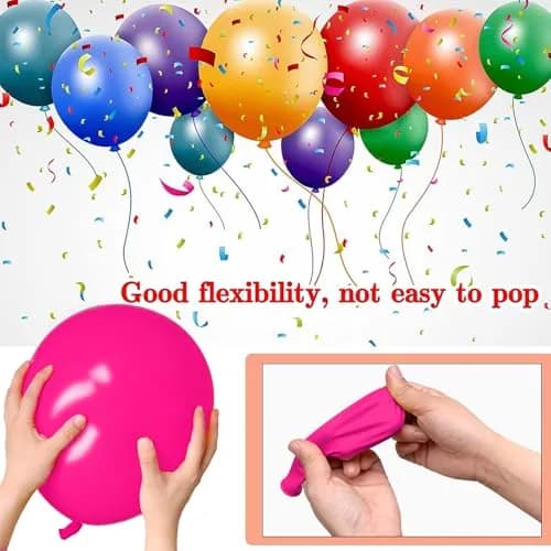 KUULBELA 68Pcs Pink Balloons Kit 12 Inch Metallic Pink Balloon, Baby Pink Party Balloons with Ribbons | Assorted Colors Balloon thumbnail 3