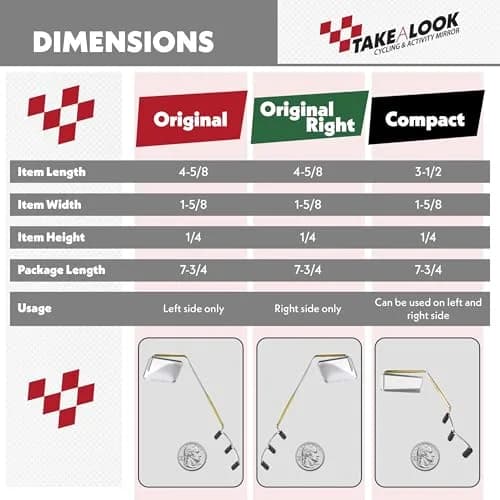Take A Look Cycling Mirror with Helmet Adapter, Left-Side | Clear View for Bike & Outdoor Activities thumbnail 6
