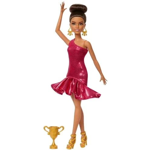 Barbie Ballroom Dancer Doll and Dance Themed Accessory | 1:6 Scale, Red Dress, Trophy for Kids 3+ thumbnail 1