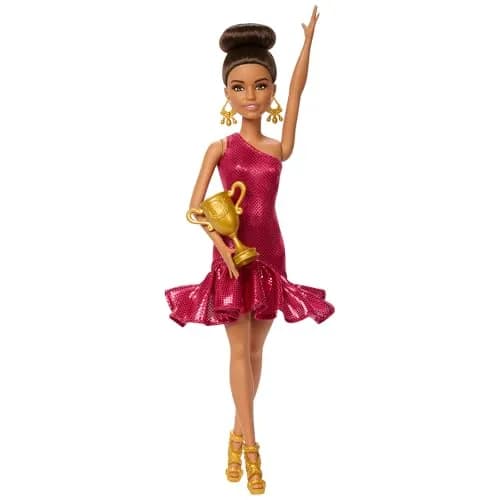 Barbie Ballroom Dancer Doll and Dance Themed Accessory | 1:6 Scale, Red Dress, Trophy for Kids 3+ thumbnail 5