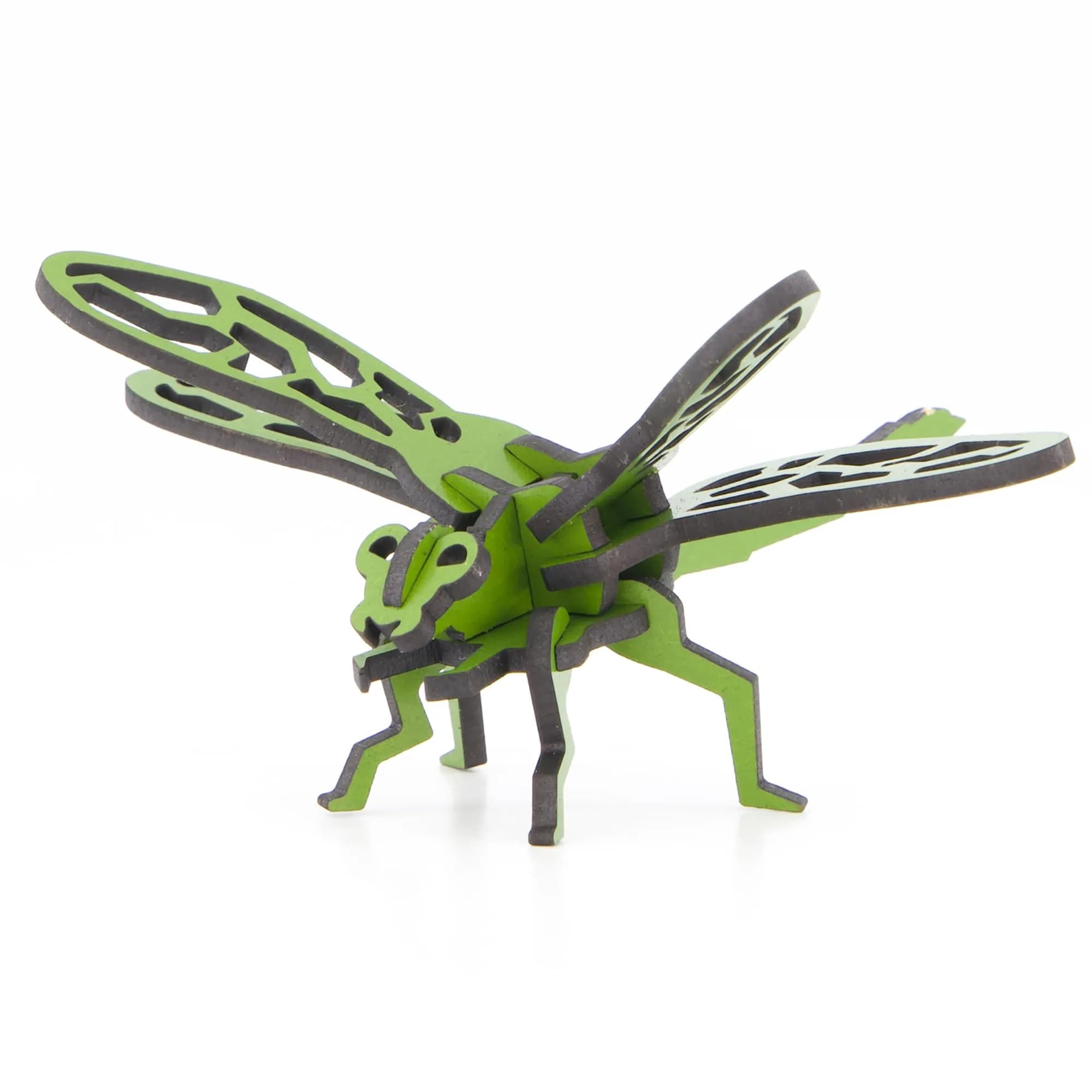 Little & Wood Woodlet: Small - Dragonfly - Green | 3D Wooden Insect Puzzle for Kids 6+