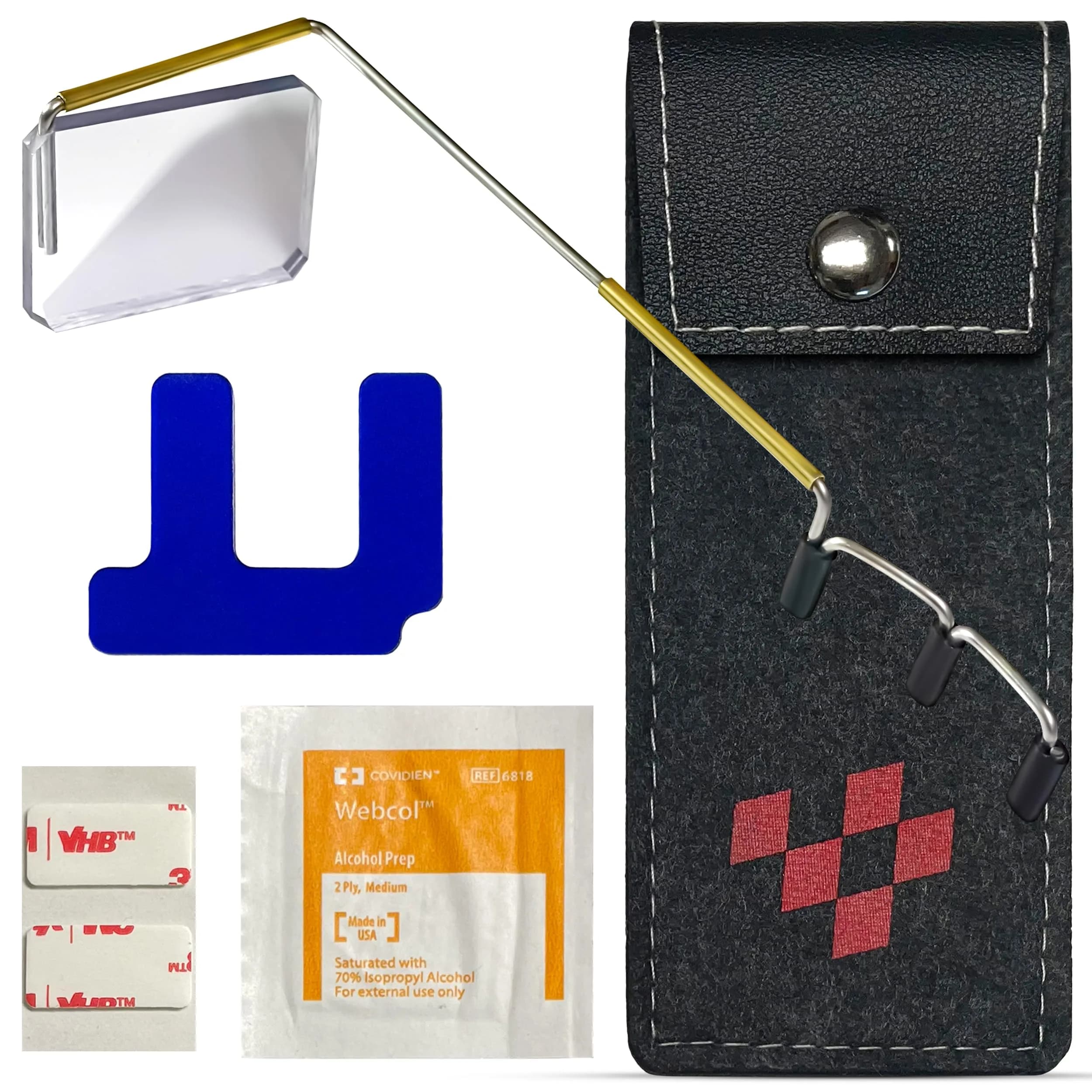 Take A Look Cycling Mirror with Helmet Adapter & Carry Case | Always On, Shatter-Resistant Polycarbonate Lens (Left-Side)