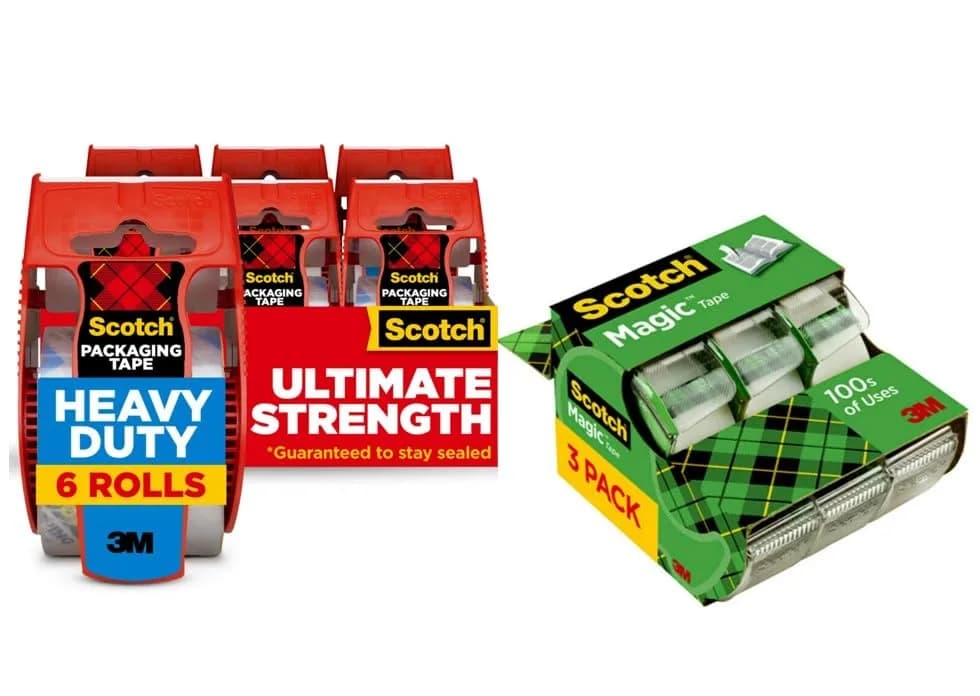 Scotch Magic Tape & Heavy Duty Shipping Tape Bundle 3/4 x 300 Inches & 1.88 x 800 Inches | USA Import, Duties Included - main product image