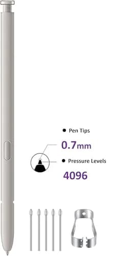 SLQ Replacement S Pen for Samsung Galaxy S25 Ultra 5G (Gray) | 4096 Pressure Sensor, 5x Tips thumbnail 3