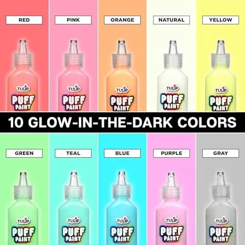TULIP Puff Paint 0.75 oz Glow-in-the-Dark Fabric Paint 10 Pack | Dimensional, Washable, Flexible thumbnail 4