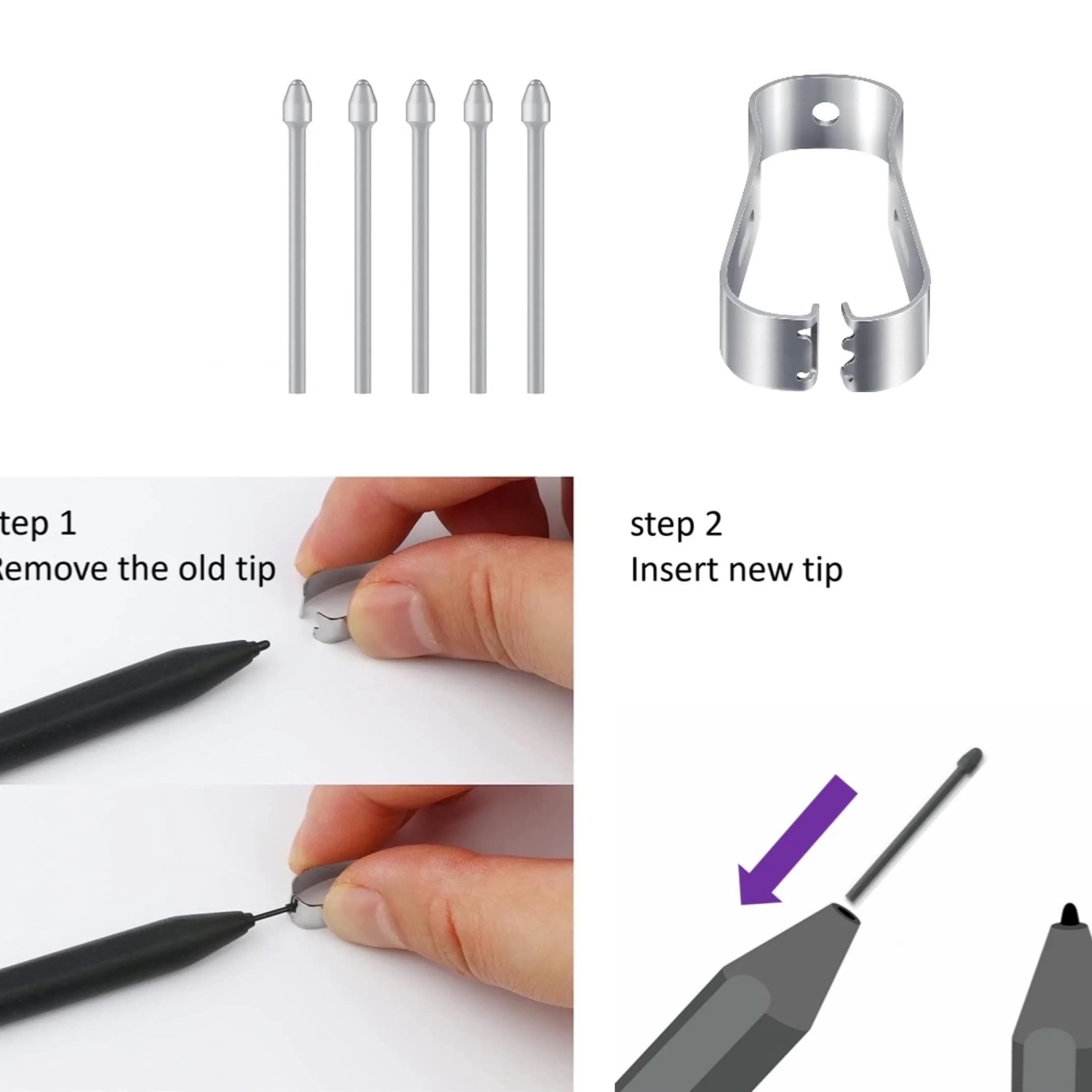 SLQ Replacement S Pen for Samsung Galaxy S25 Ultra 5G | 4096 Pressure Sensor, 5xTips (Black, 18g) - view 7