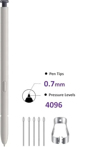 SLQ Replacement S Pen for Samsung Galaxy S25 Ultra 5G | 4096 Pressure Sensor, 5xTips (Black, 18g) thumbnail 2