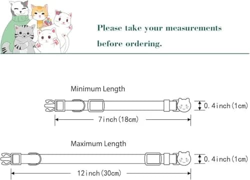 Yizepet Cat Collars with Bells | Breakaway Kitten Collar, Adjustable, Safe & Cute (7.8-10.2 inches) thumbnail 5