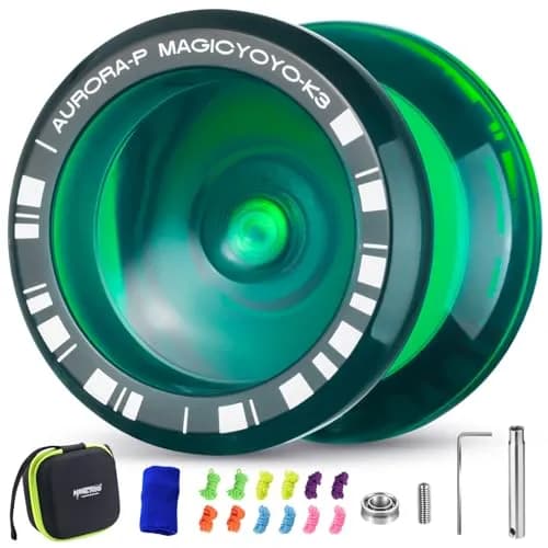 MAGICYOYO K3 Aurora-P Responsive Yoyo for Kids & Beginners 8-12 | Dual-Purpose Plastic Butterfly Yoyo with 12 Strings & Storage Bag thumbnail 1