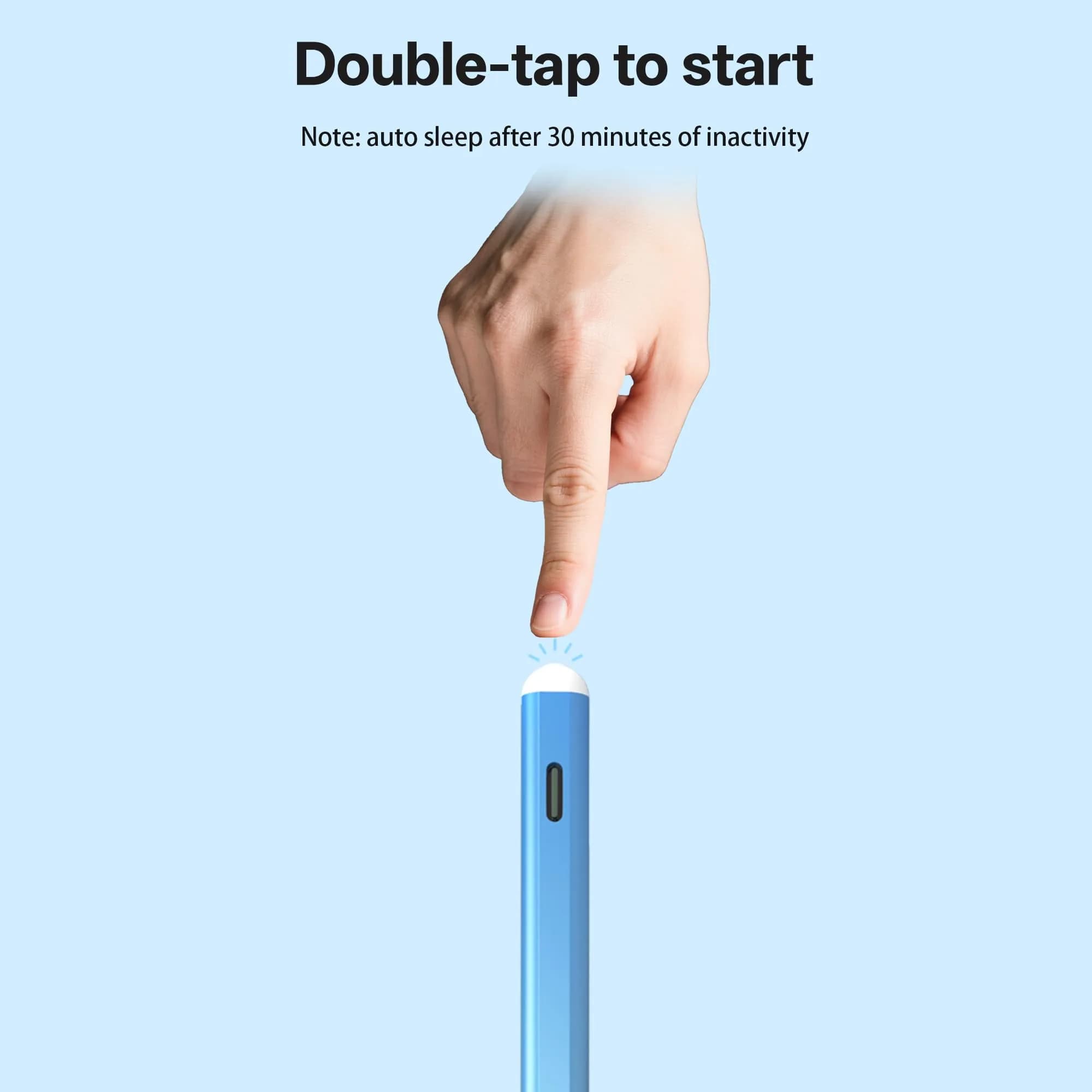 ANYQOO Stylus Pen for iPad 2018-2026, Fast Charge Pencil with Tilt & Palm Rejection, Blue | 16.5 cm (6.5 inches) - view 7