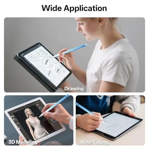 ANYQOO Stylus Pen for iPad 2018-2026, Fast Charge Pencil with Tilt & Palm Rejection, Blue | 16.5 cm (6.5 inches) thumbnail 8