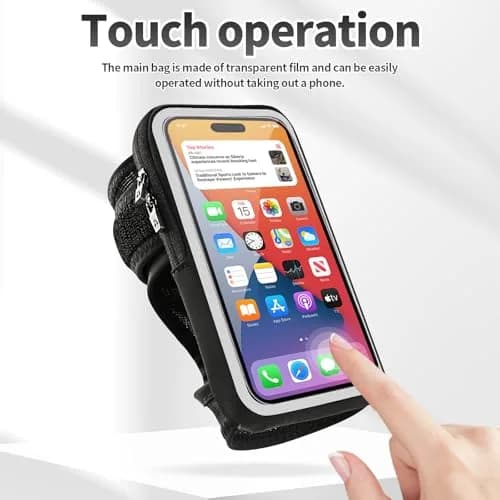 K Брела Wristband Phone Holder for Running, Forearm Armband with Card Slot, Black | Fits Phones Up to 7.0'' thumbnail 6