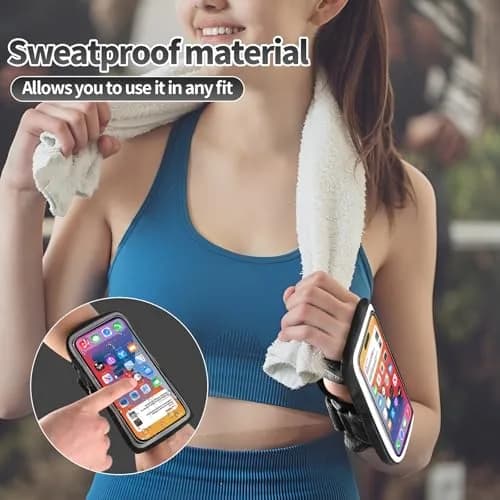 K Брела Wristband Phone Holder for Running, Forearm Armband with Card Slot, Black | Fits Phones Up to 7.0'' thumbnail 3