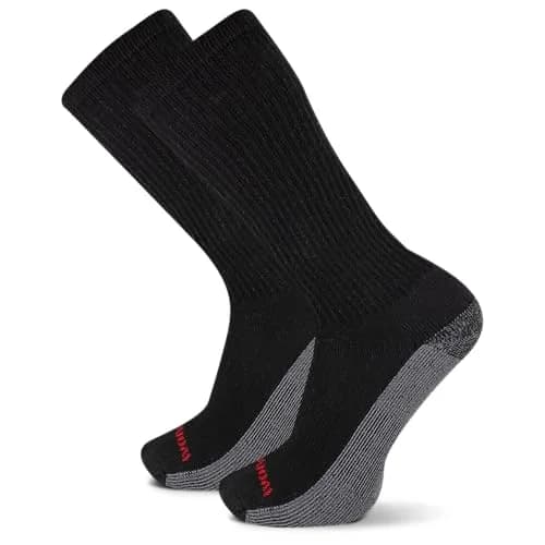 Wolverine Men's Steel Toe Cotton Work Socks 2 Pairs | Reinforced Heel & Toe, Cushioned Support thumbnail 1