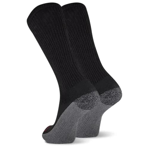 Wolverine Men's Steel Toe Cotton Work Socks 2 Pairs | Reinforced Heel & Toe, Cushioned Support thumbnail 4