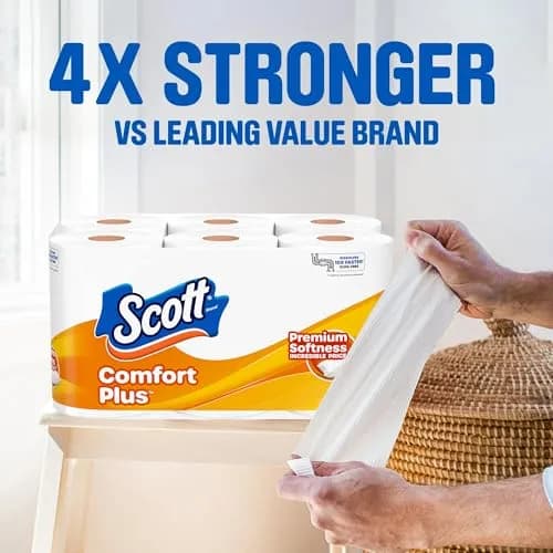 Scott ComfortPlus Toilet Paper, 6 Mega Rolls (1860 Sheets Total) | Septic-Safe & Clog-Free thumbnail 3