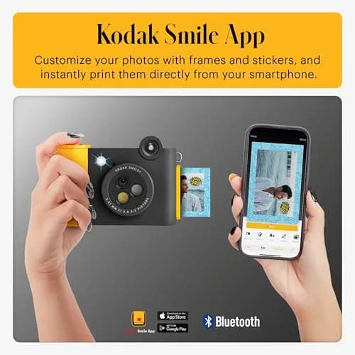 KODAK Smile+ 2-in-1 Digital Instant Camera & Printer 10MP, 2x3" Prints | Black thumbnail 4