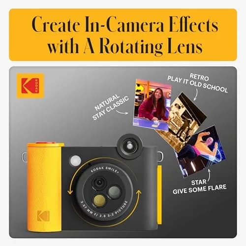 KODAK Smile+ 2-in-1 Digital Instant Camera & Printer 10MP, 2x3" Prints | Black thumbnail 5