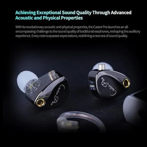CCA KZ Castor Pro Tunable In-Ear Monitor Headphones with Dual Dynamic Drivers, 16 Sound Profiles, 3.5mm Jack | HiFi Sound thumbnail 4