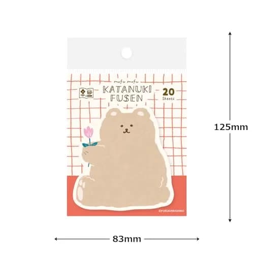 古川紙工 Self-Stick Note Die-Cut Animal Shapes | 20 Sheets, 3.3 x 4.9 inches, Mofumofukuma thumbnail 2