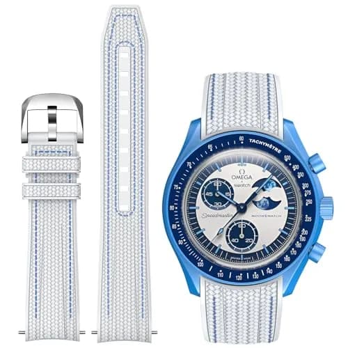 REBANDACE Silicone Watch Strap for Omega x Swatch MoonSwatch 20mm | Curved End, No Gap, Adjustable Fit thumbnail 1