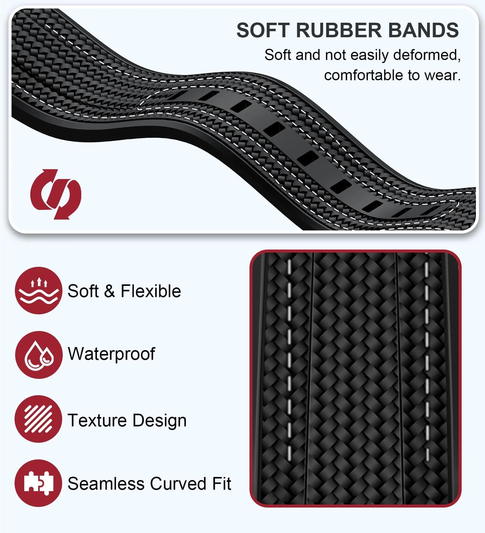 REBANDACE Silicone Watch Strap for Omega x Swatch Moonswatch 20mm | Curved No-Gap Design, Adjustable Size - view 5