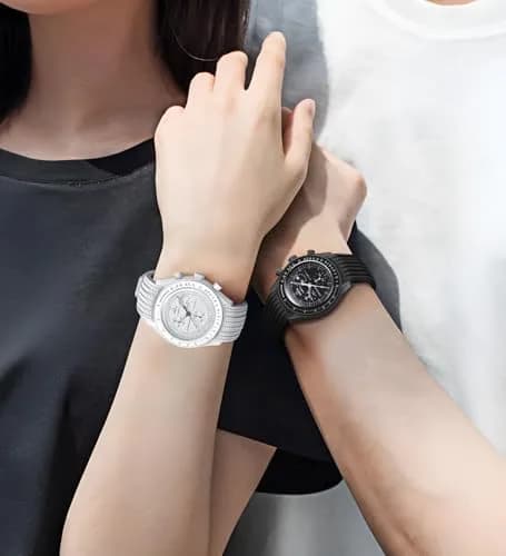 REBANDACE Silicone Watch Strap for Omega x Swatch Moonswatch 20mm | Curved No-Gap Design, Adjustable Size thumbnail 2