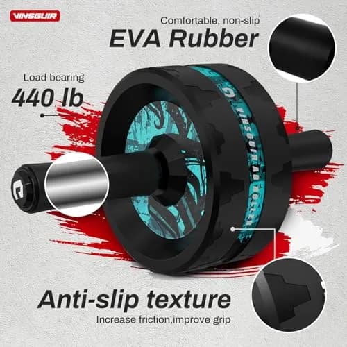 VINSGUIR Ab Roller Wheel for Home Gym, Core & Abs Workout with Knee Pad Set | Supports Up to 200kg thumbnail 6