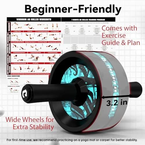 VINSGUIR Ab Roller Wheel for Home Gym, Core & Abs Workout with Knee Pad Set | Supports Up to 200kg thumbnail 9