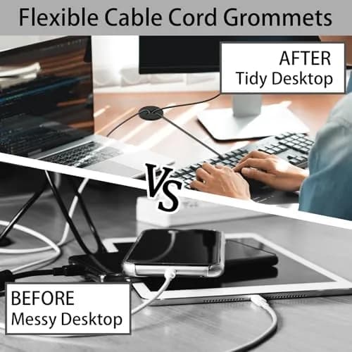 KITANIS 3/4 Inch(20mm) Desk Grommet | Durable Silicone Cable Hole Cover for Cables & Wires thumbnail 6