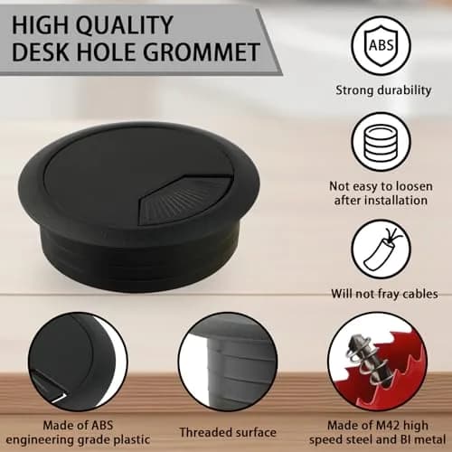 KITANIS 2 Inch(50mm) Desk Grommet | Wire Cable Hole Cover for Furniture & Cables thumbnail 3