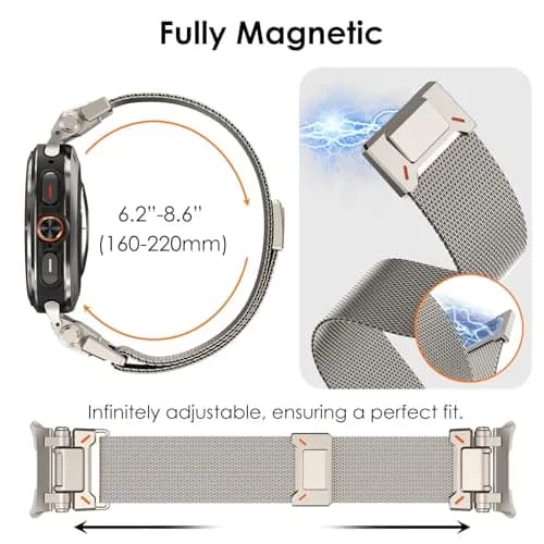 NewWays Milanese Loop for Galaxy Watch Ultra 47mm | Magnetic Stainless Steel Strap for Men thumbnail 5