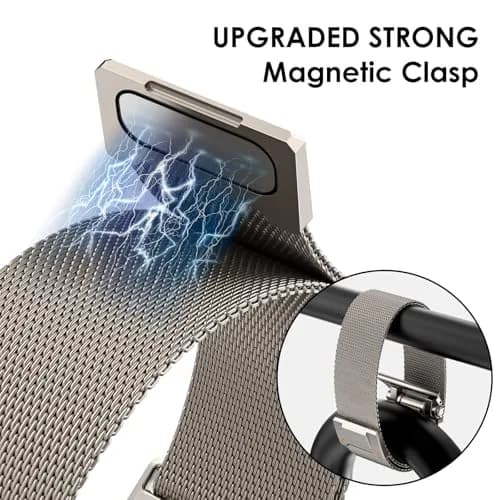NewWays Milanese Loop for Galaxy Watch Ultra 47mm | Magnetic Stainless Steel Strap for Men thumbnail 3