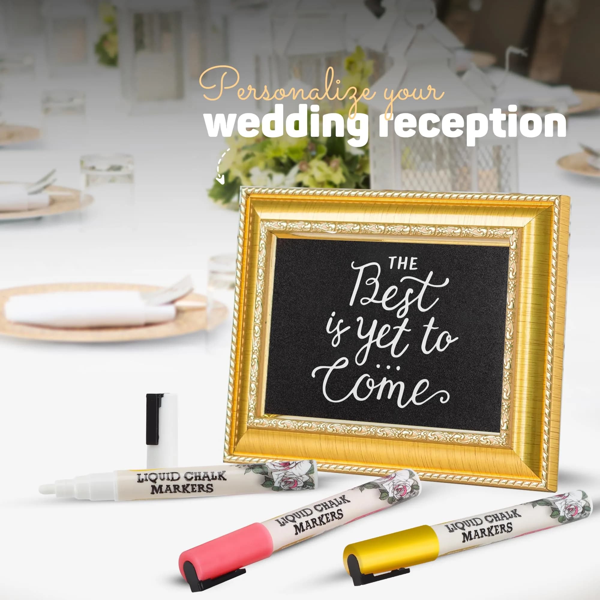 Bandle B. Wedding Edition Liquid Chalk Markers 8-Pack | Non-Toxic & Erasable for Special Events - view 3