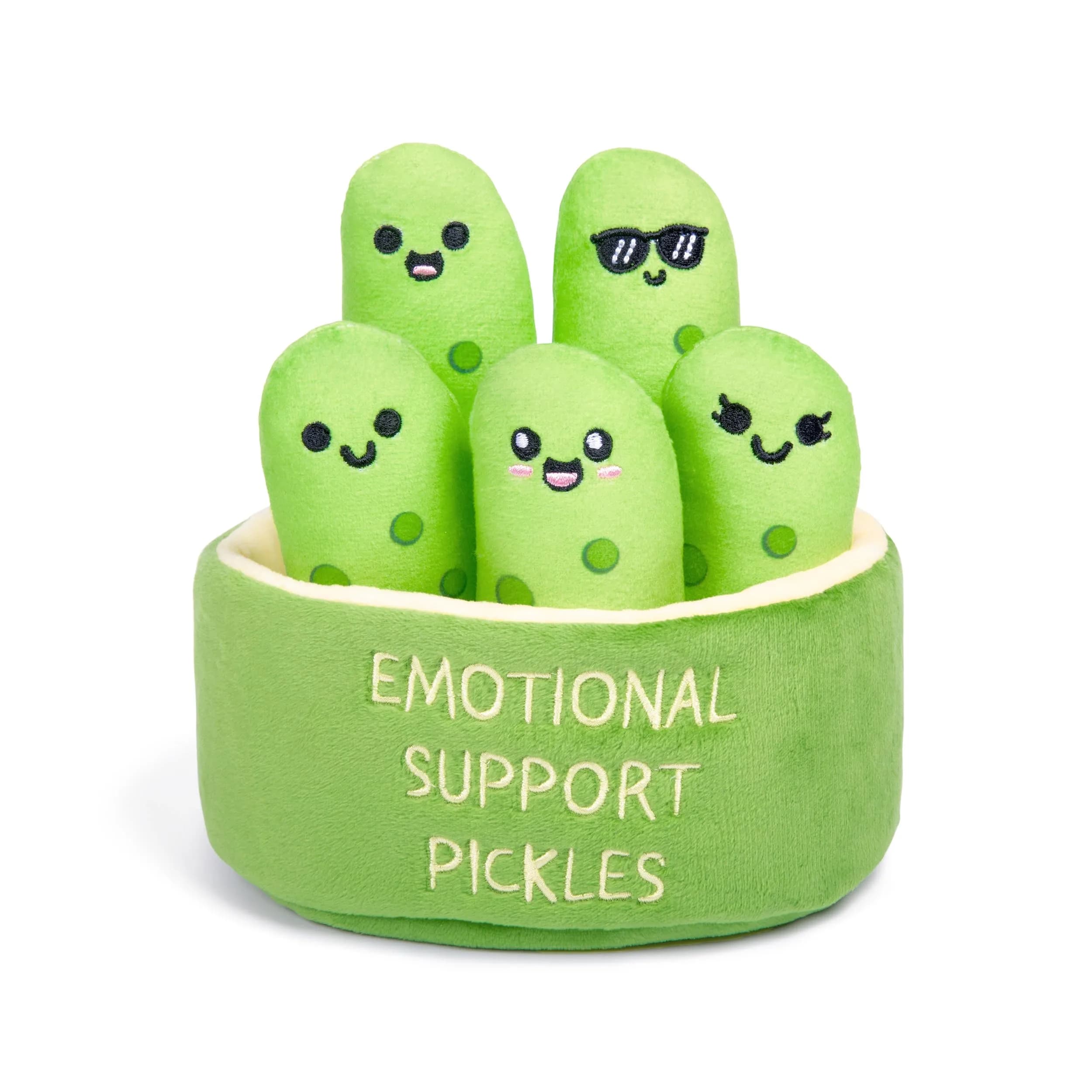 Relatable Emotional Support Pickles Plush Set with Basket | Funny Gifts for All Ages - main product image