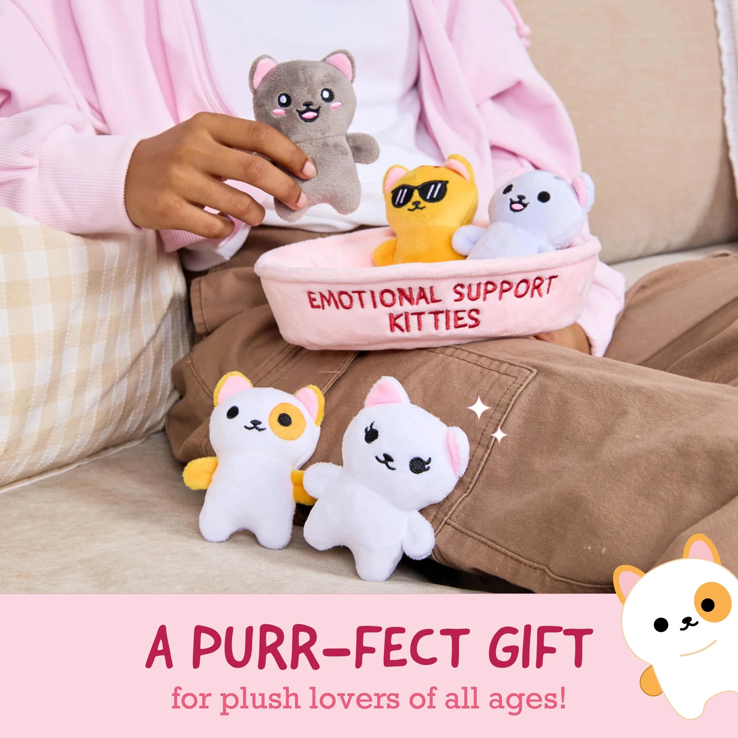 WHAT DO YOU MEME? Emotional Support Kitties Plush Toy Set 3.25 inches (8.25 cm) | ASTM-Tested Educational Toy - view 2