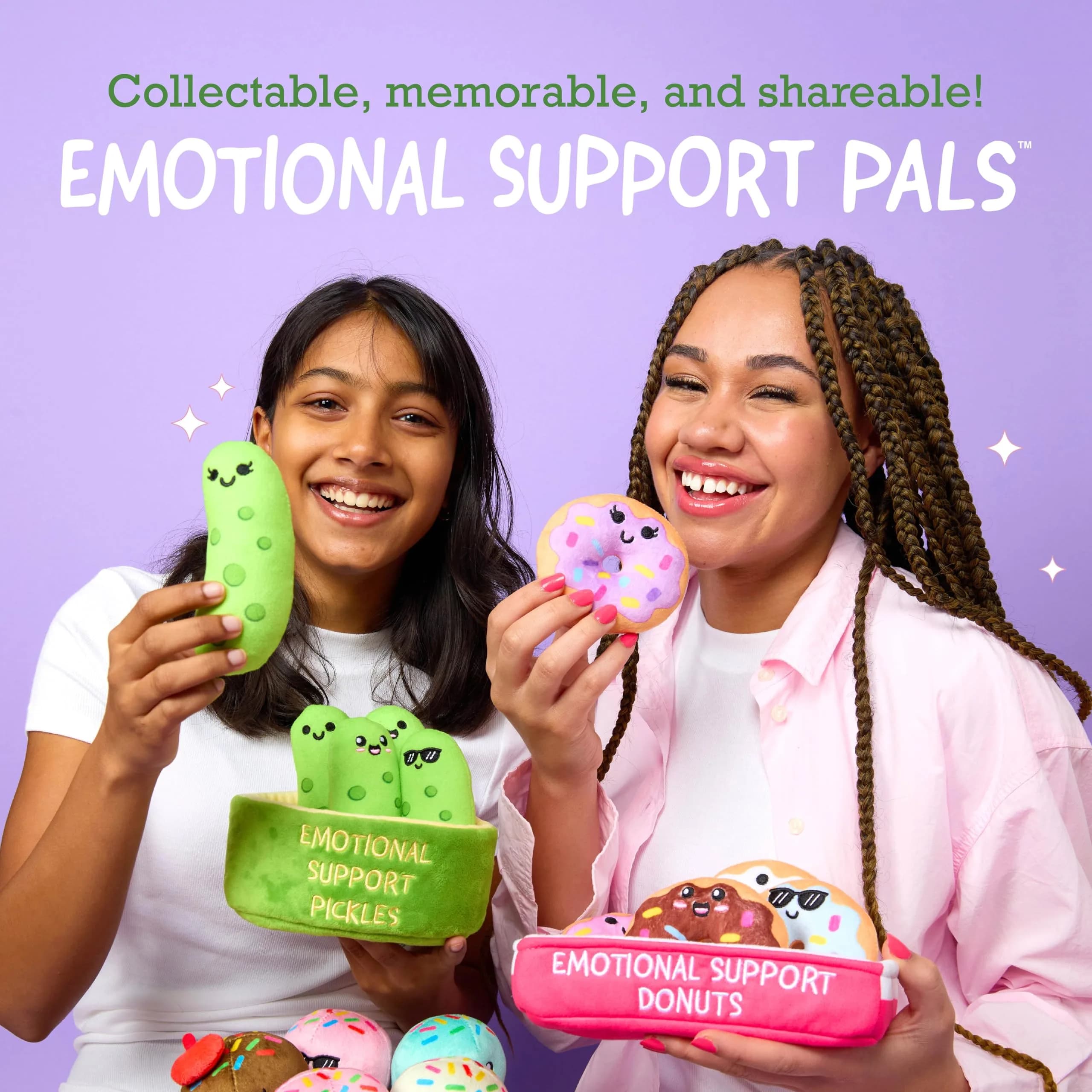 WHAT DO YOU MEME? Emotional Support Donuts Plush Figures with Carrying Basket, 5-Pack - view 3
