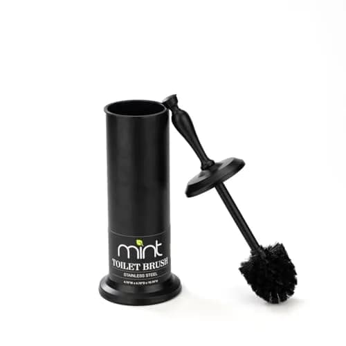 J&V TEXTILES Toilet Bowl Brush with Long Handle & Holder | Matte Black, 42cm (16.5in) thumbnail 4
