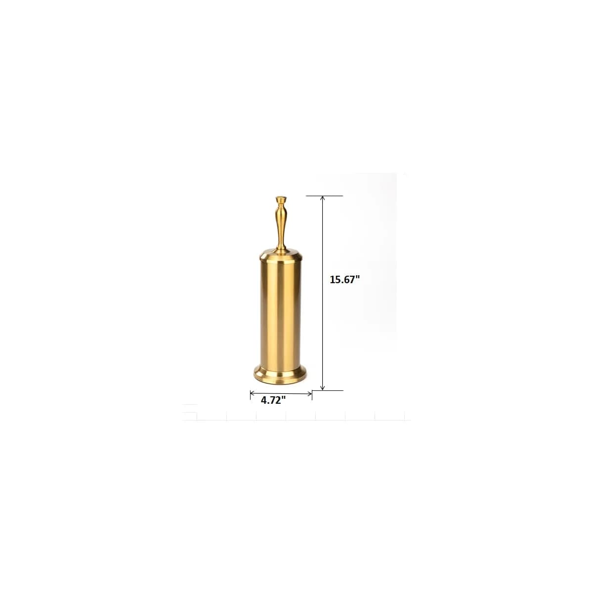J&V TEXTILES Aged Brass Toilet Brush with Long Handle & Covered Holder | Vintage-Inspired Bathroom Scrubber - view 4