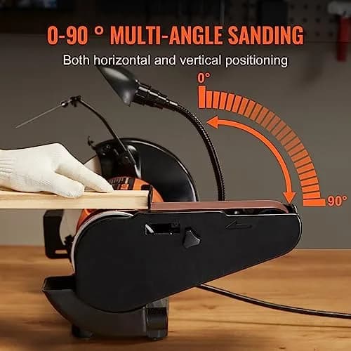 VEVOR 8 Inch Bench Grinder with 2x28 Inch Belt Sander, 2.5A Induction Motor for Metalworking & Sharpening thumbnail 3