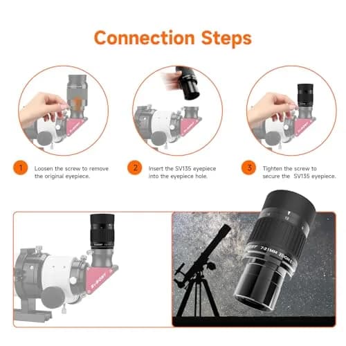 SVBONY SV135 Telescope Eyepiece, 40-60°Field of View, 7-21mm Zoom Eyepiece | High-Contrast, Multi-Coated Optics thumbnail 7