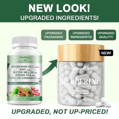GREENPEOPLE Berberine 1500mg Supplement with Ceylon Cinnamon - Vegan 240 CT | Supports Digestion & Immunity thumbnail 6