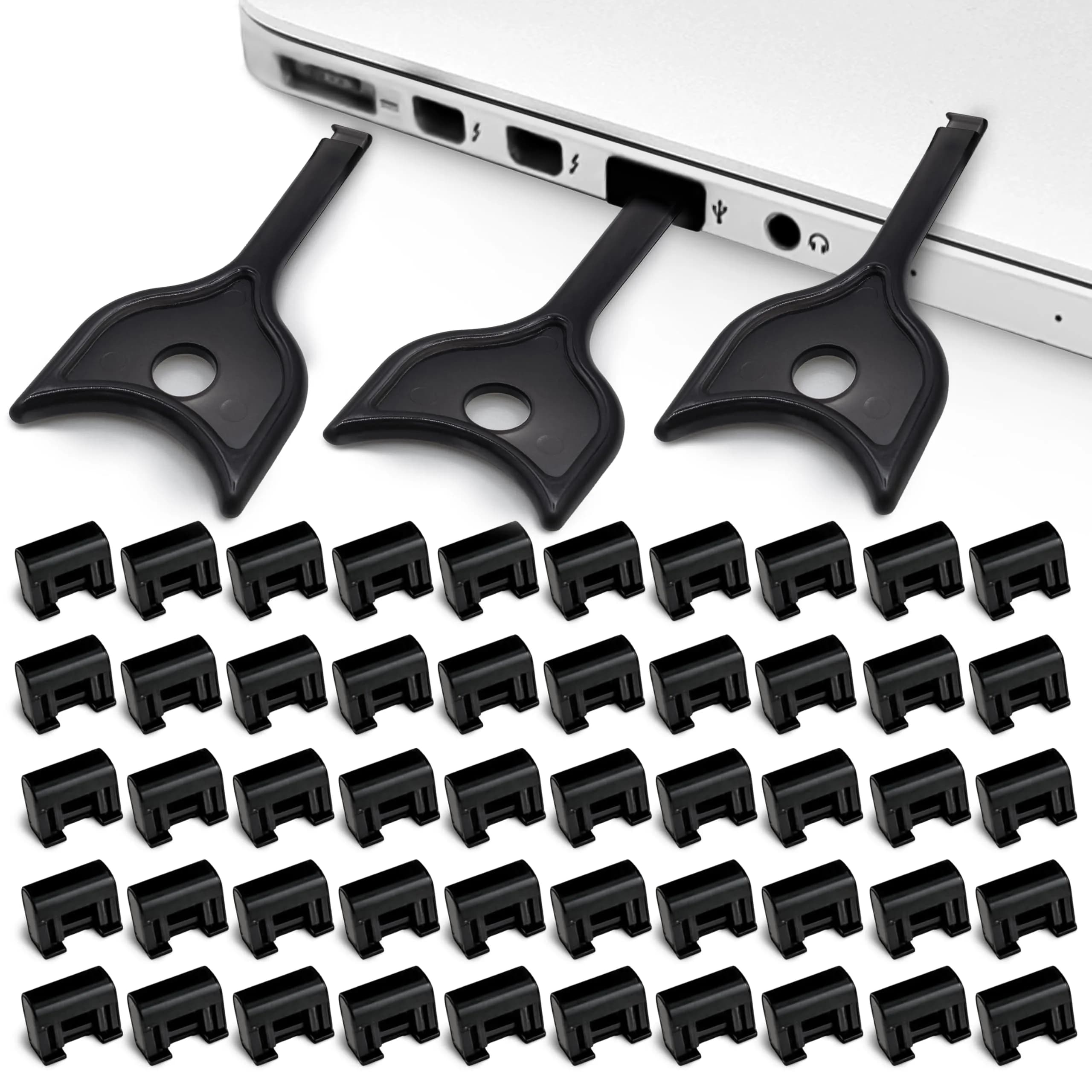 PortPlugs USB-A Port Blockers 50 Pack with 3 Keys | Secure Physical Access Control - main product image