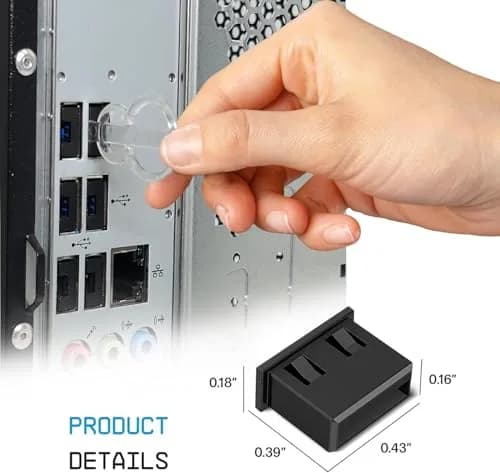 PortPlugs USB-A Port Blockers 50 Pack with 3 Keys | Secure Physical Access Control thumbnail 3