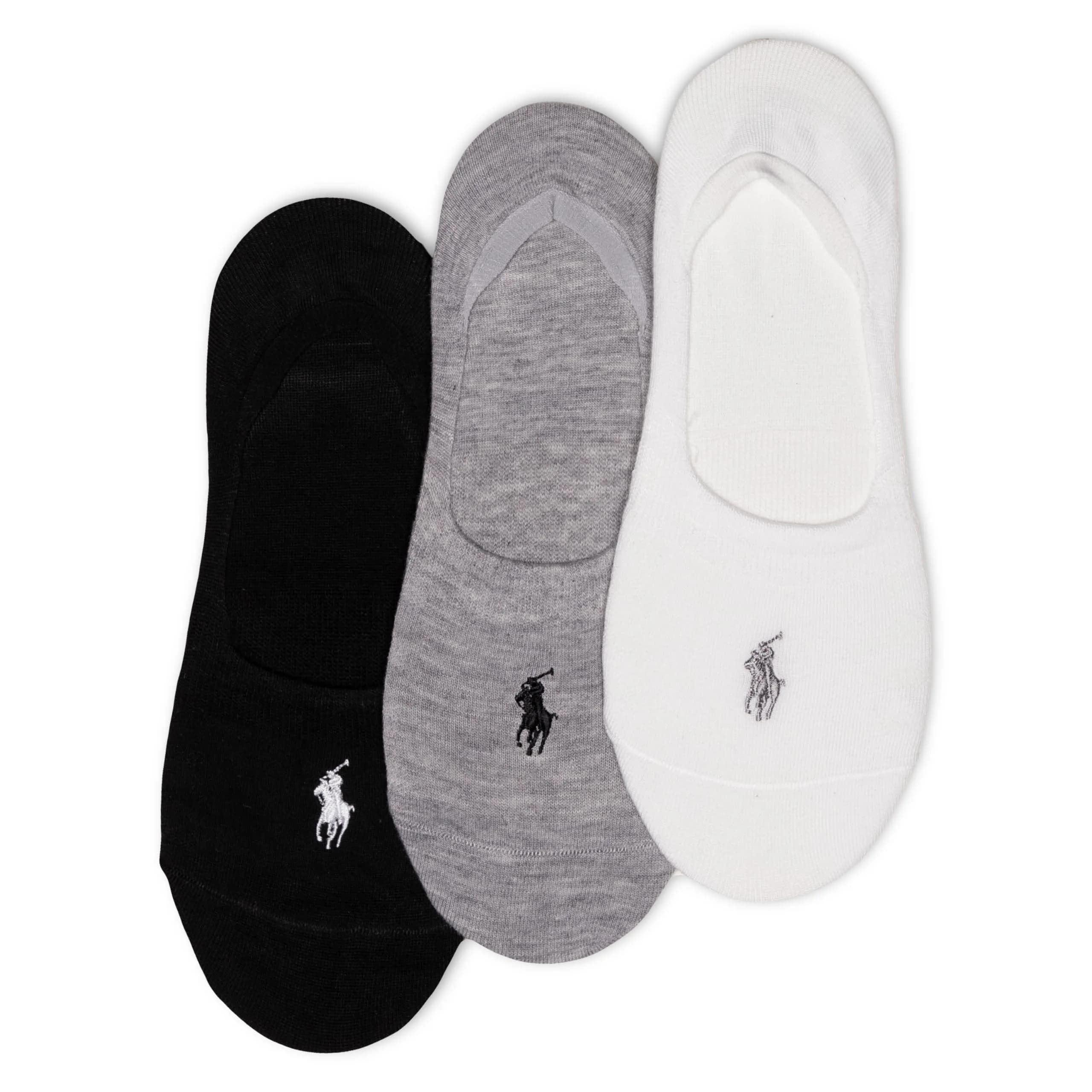POLO RALPH LAUREN Women's Classic Sport Sneaker Liner Socks, 3 Pairs | Non-slip Gripper & Arch Support for Active Women