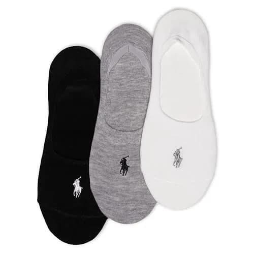 POLO RALPH LAUREN Women's Classic Sport Sneaker Liner Socks, 3 Pairs | Non-slip Gripper & Arch Support for Active Women thumbnail 1