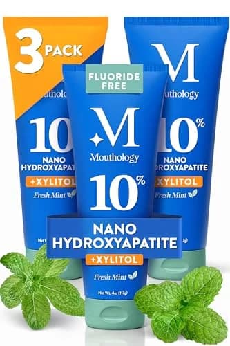Mouthology 10% Nano Hydroxyapatite Toothpaste 36oz (12oz x 3) | Dentist-Recommended Enamel Care thumbnail 1